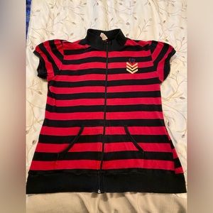Hot Topic / Threads Military Zip Top w/ Hoodie Pocket  | XXL